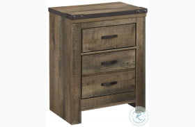 Trinell Brown Two Drawer Nightstand