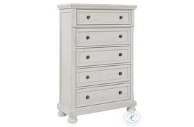 Robbinsdale White and Light Brown 5 Drawer Chest