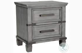 Russelyn Grey Two Drawer Nightstand