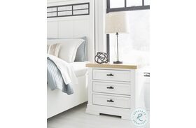 Ashbryn White And Natural Nightstand