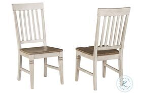 Beacon Smoky White And Peppercorn Slat Back Side Chair Set of 2