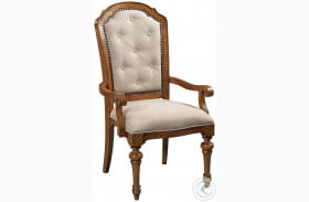 Berkshire Cognac Upholstered Back Arm Chair Set of 2