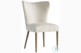 Modulum White Upholstered Curved Back Side Chair