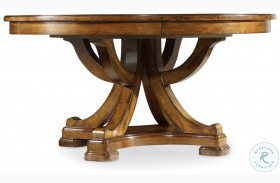 Tynecastle Chestnut Round Pedestal Extendable Dining Table