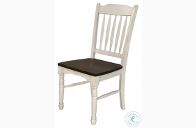 British Isles Chalk Cocoa Bean Slatback Side Chair Set of 2