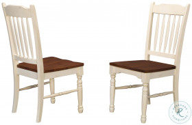 British Isles Merlot Buttermilk Slatback Side Chair Set of 2