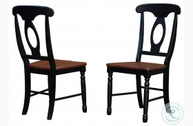 British Isles Oak Black Napoleon Dining Side Chair Set of 2