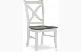 Cosmopolitan White and Gray Salerno Dining Chair Set of 2