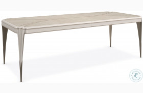 Valentina Matte Pearl and Golden Shimmer Extendable Dining Table