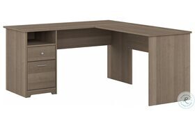 Cabot Ash Gray 60" L Shaped Computer Desk with Drawer