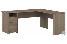 Cabot Ash Gray 72" L Shaped Computer Desk with Drawer