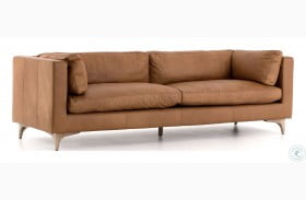 Beckwith Naphina Camel Leather 94" Sofa