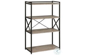 Corday Gray Wood And Black Bookcase