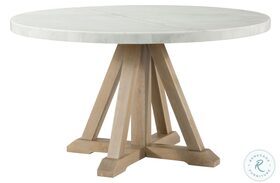 Liam White And Natural Round Dining Table