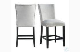Celine Gray Velvet Counter Height Chair Set Of 2