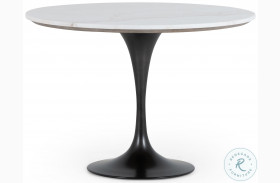 Powell White Marble And Dark Rustic Black 42" Bistro Table