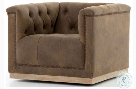 Maxx Umber Grey Leather Swivel Chair