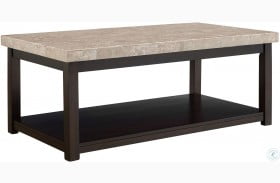 Caleb Espresso And Marble Top Coffee Table