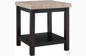 Caleb Espresso And Marble Top End Table