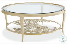 Handpicked Oracle Silver Leaf Round Cocktail Table
