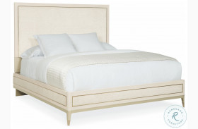 Dream On And On Taupe Paint And Whisper Of Gold King Upholstered Panel Bed