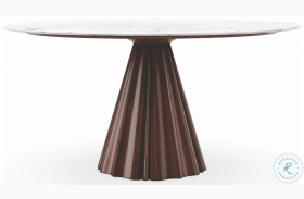 All Natural Rich Walnut And White Marble Dining Table