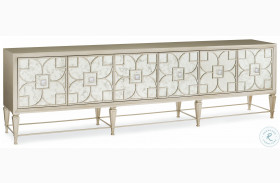 Social Media Taupe Silver Leaf TV Stand
