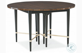 Long And Short Of It Black Saddle And Neutral Metallic Extendable Dining Table