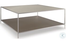 Shimmer Neutral Metallic And Antique Mirror Square Cocktail Table