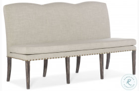 Beaumont Beige And Dark Wood upholstered Dining Bench