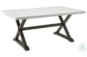 Landon White Marble And Dark Espresso Dining Table
