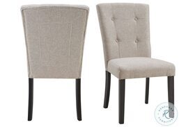 Landon Neutral Linen Upholstered Tufted Dining Chair Set Of 2