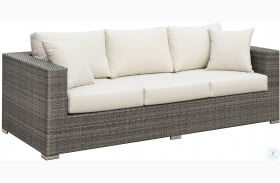 Somani Gray and Ivory Outdoor Sofa