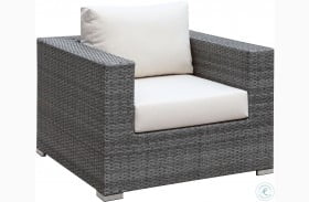 Somani Gray and Ivory Outdoor Arm Chair