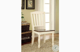 Harrisburg Vintage White And Dark Oak Side Chair Set of 2