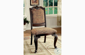 Bellagio Brown Cherry Fabric Side Chair Set of 2