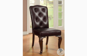 Bellagio Brown Cherry Upholstered Side Chair Set of 2
