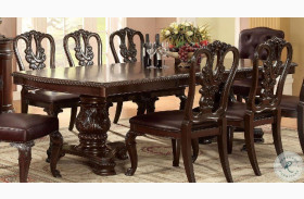 Bellagio Brown Cherry Rectangular Extendable Pedestal Dining Table