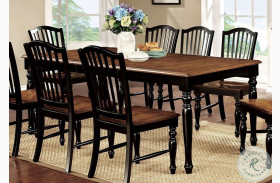 Mayville Black And Antique Oak Rectangular Extendable Leg Dining Table