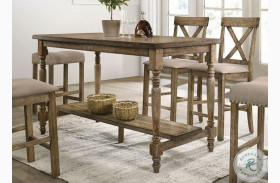 Plankinton Rustic Oak Counter Height Dining Table