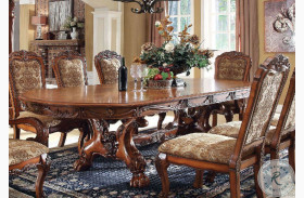 Medieve Antique Oak Rectangular Extendable Trestle Dining Table