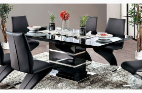 Midvale Black And Chrome Extendable Dining Table