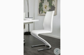 Midvale White And Chrome Side Chair Set Of 2