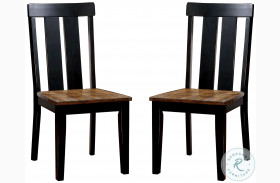 Alana Antique Oak And Black Side Chair Set Of 2