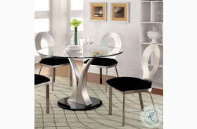 Valo Satin Plated Round Pedestal Dining Table