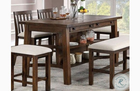 Fredonia Rustic Oak Counter Height Dining Table
