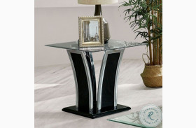 Staten Glossy Black And Chrome End Table