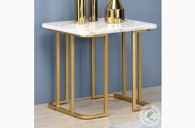 Calista Gold And White End Table