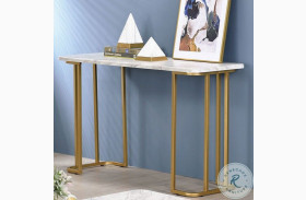 Calista Gold And White Sofa Table