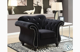 Jolanda Black Flannelette Fabric Chair
